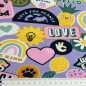 Preview: Jersey ♥ Patches and Stripes | Schriften lavendel bunt